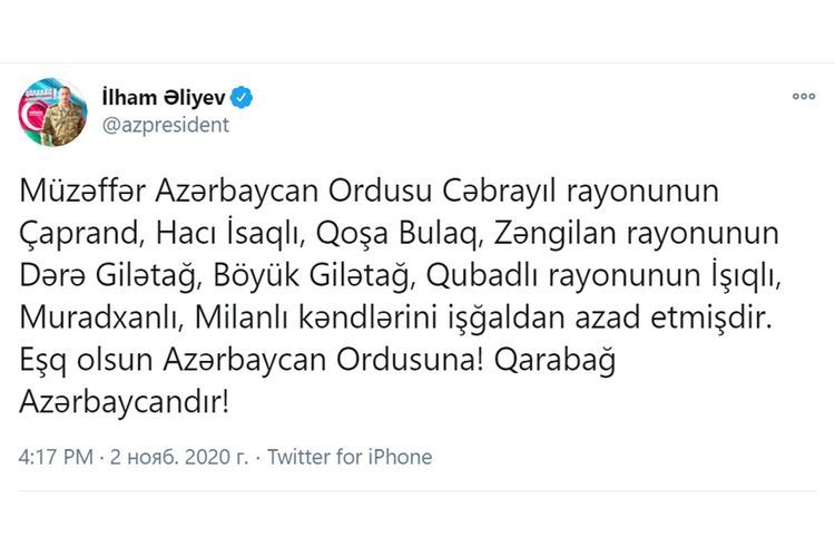 Daha 8 kəndi işğaldan azad etdi - Azərbaycan ordusu