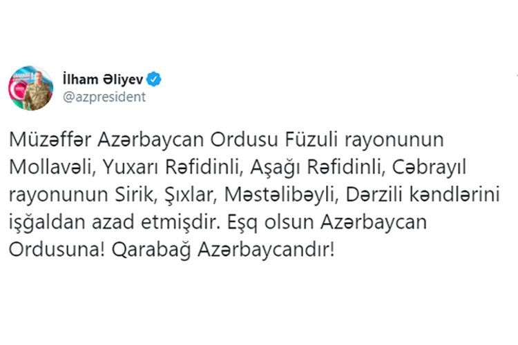 Daha 7 kənd işğaldan azad olundu