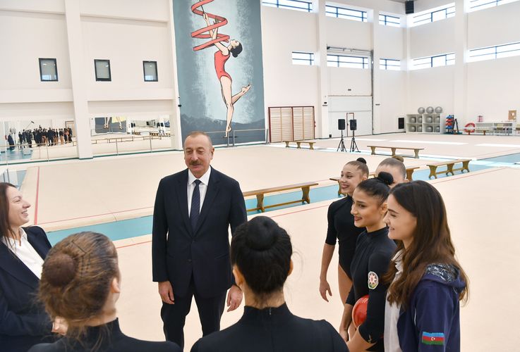 Prezident və birinci xanım Milli Gimnastika Arenasının yeni məşq binasında yaradılan şəraitlə tanış oldu - YENİLƏNİB