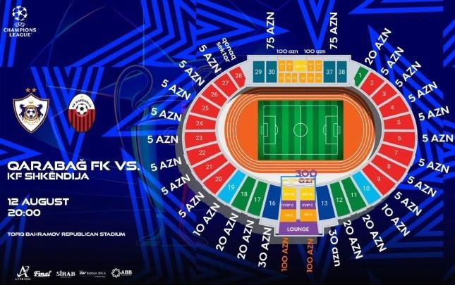 “Qarabağ” - “Şkendiya” matçının biletləri satışa çıxarılır