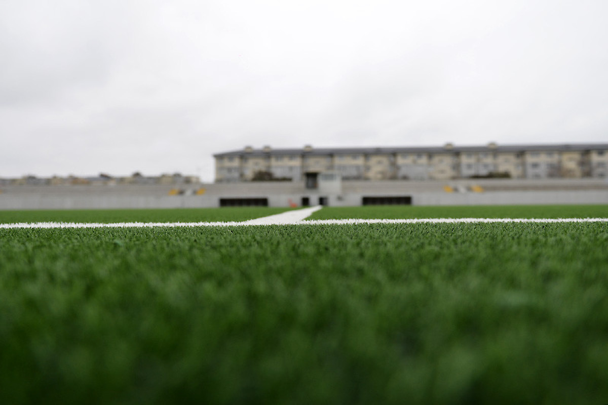 Binə stadionunun ot örtüyü yenilənib - FOTO 