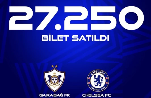 “Qarabağ” - “Çelsi” matçına 27250 bilet satılıb