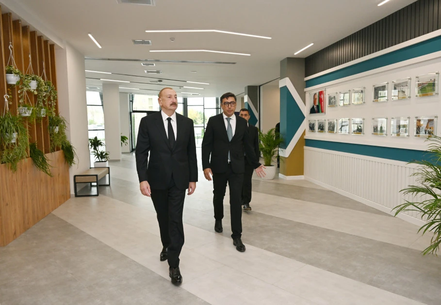 Prezident İlham Əliyev Yevlax Olimpiya İdman Kompleksinin açılışında iştirak edib - FOTO 