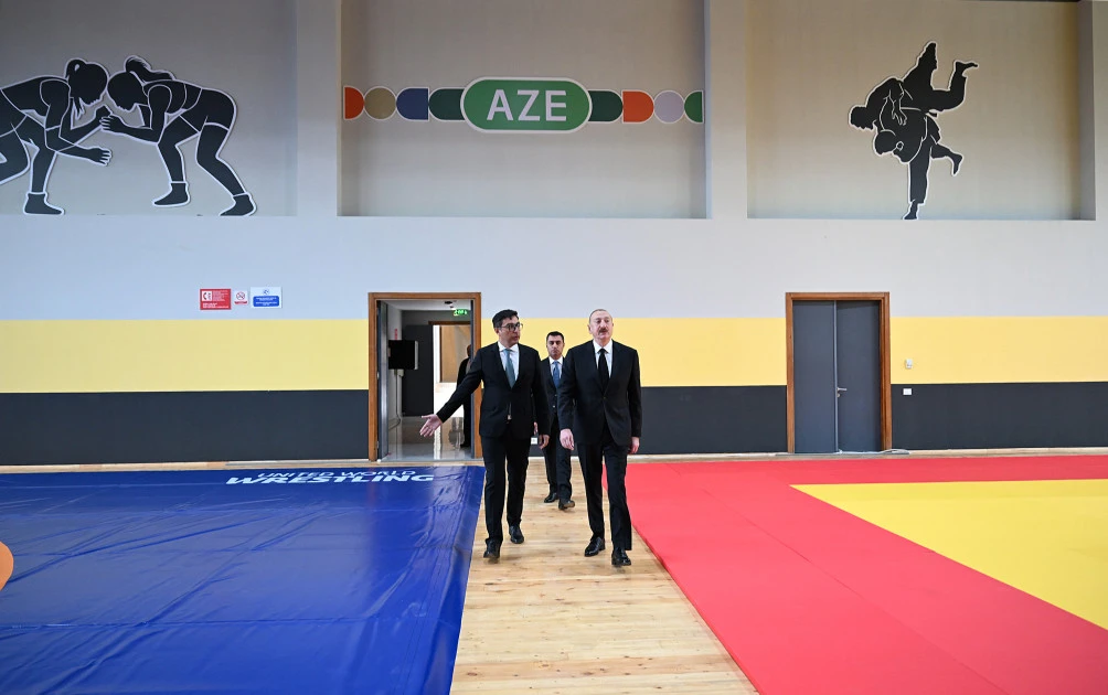 Prezident İlham Əliyev Yevlax Olimpiya İdman Kompleksinin açılışında iştirak edib - FOTO 