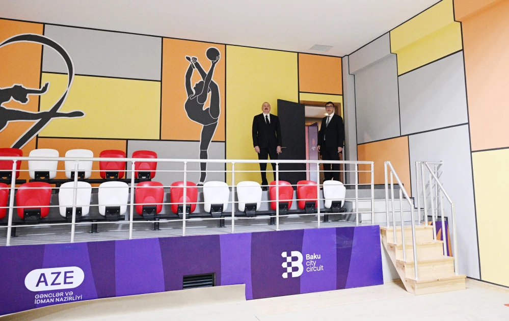 Prezident İlham Əliyev Yevlax Olimpiya İdman Kompleksinin açılışında iştirak edib - FOTO 
