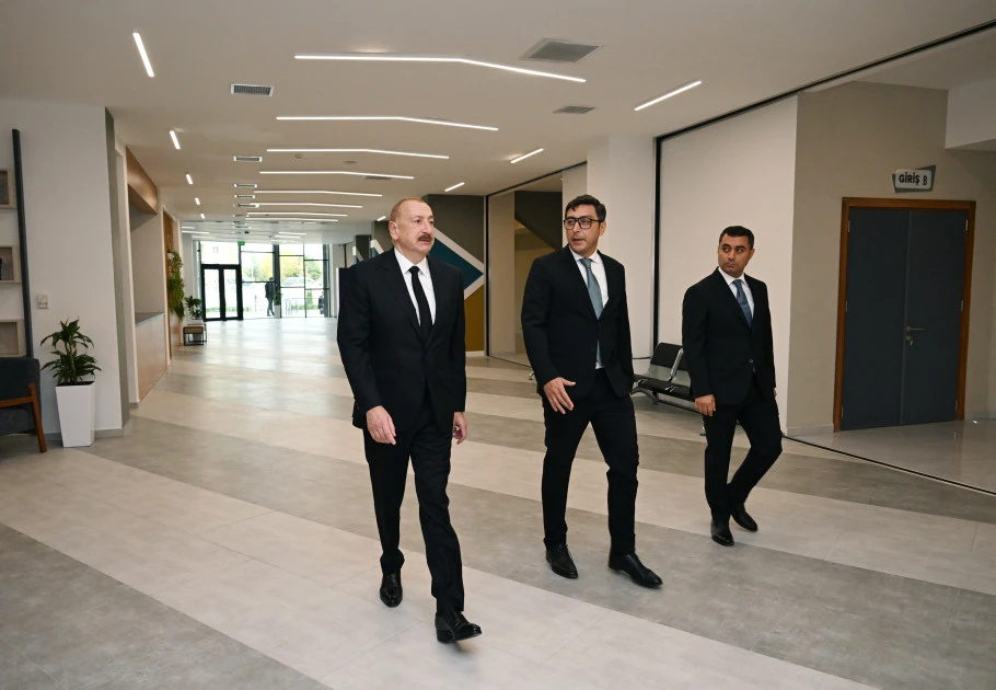 Prezident İlham Əliyev Yevlax Olimpiya İdman Kompleksinin açılışında iştirak edib - FOTO 