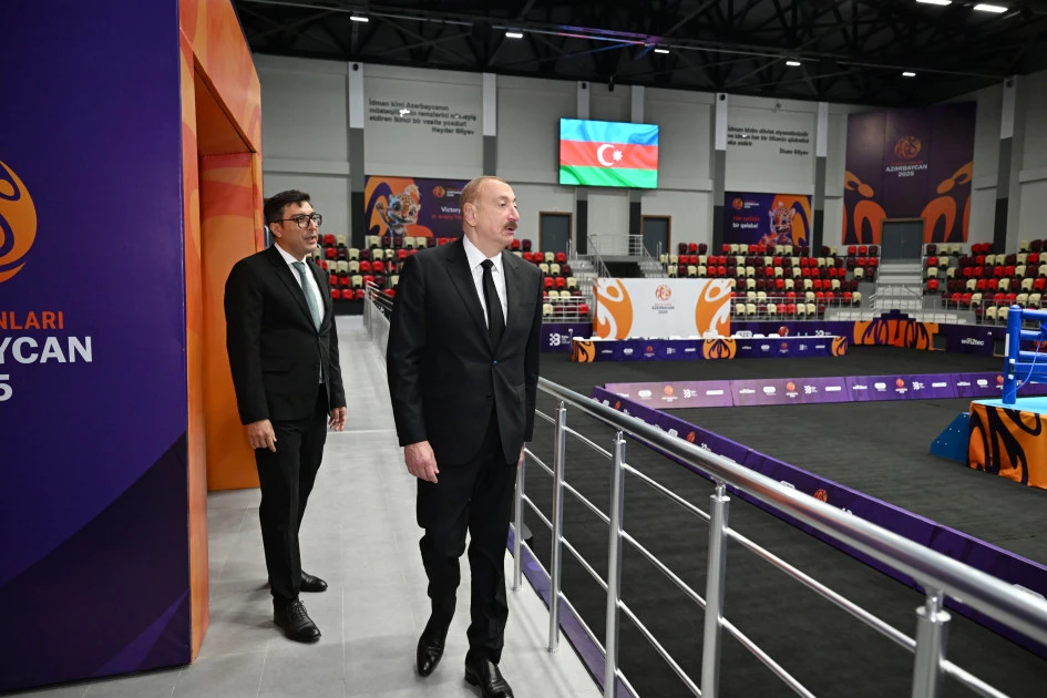 Prezident İlham Əliyev Yevlax Olimpiya İdman Kompleksinin açılışında iştirak edib - FOTO 