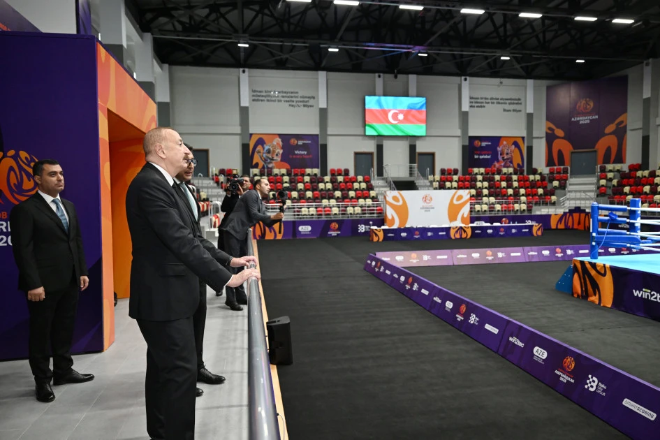Prezident İlham Əliyev Yevlax Olimpiya İdman Kompleksinin açılışında iştirak edib - FOTO 