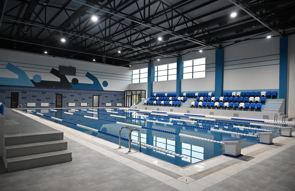 Prezident İlham Əliyev Yevlax Olimpiya İdman Kompleksinin açılışında iştirak edib - FOTO 