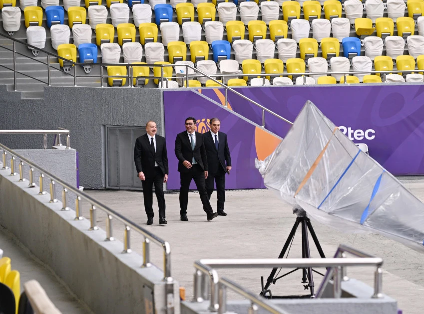 Prezident İlham Əliyev Gəncə şəhər stadionunun açılışında iştirak edib - FOTO 