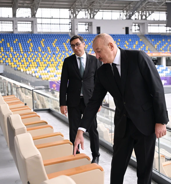 Prezident İlham Əliyev Gəncə şəhər stadionunun açılışında iştirak edib - FOTO 