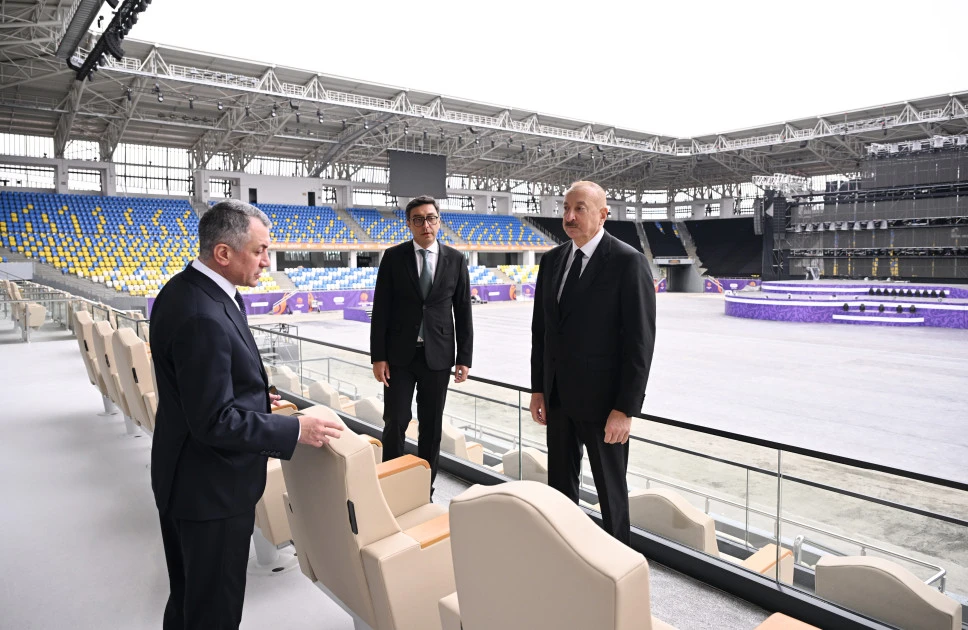 Prezident İlham Əliyev Gəncə şəhər stadionunun açılışında iştirak edib - FOTO 