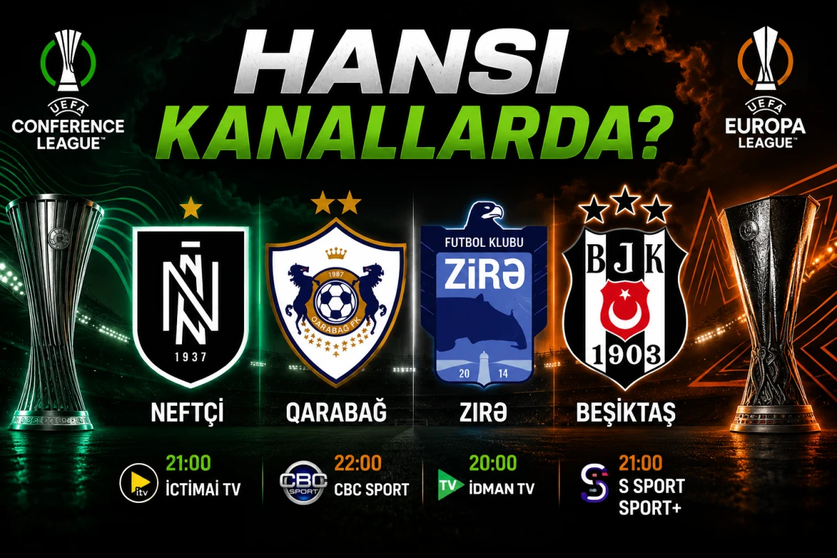 “Qarabağ”, “Neftçi”, "Zirə" və "Beşiktaş"ın oyunları bu kanallarda - AFİŞA 
