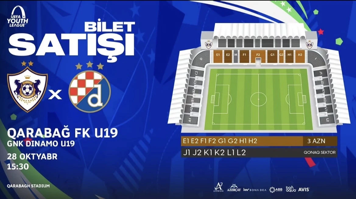 “Qarabağ” – “Dinamo” oyununun biletləri satışa çıxarılıb