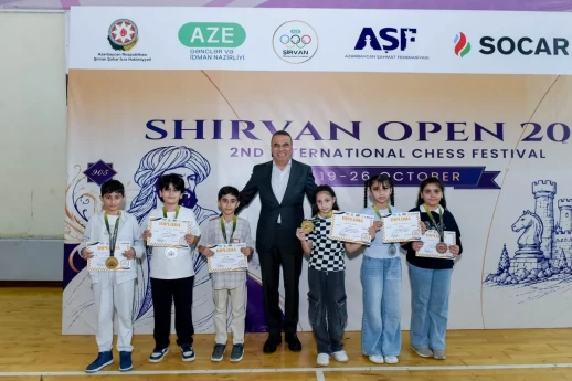 "Shirvan Open 2026" Beynəlxalq Şahmat Festivalının mükafatçıları bəlli olub